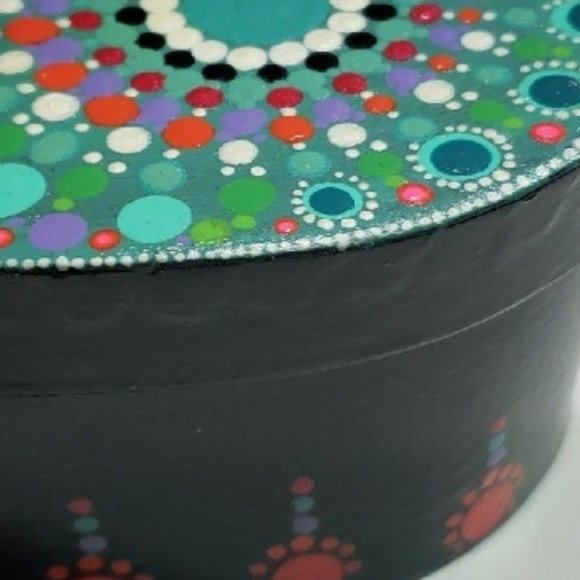 Heart Shaped Keepsake Box / Storage Box / Dot Painting - Picture 2 of 3